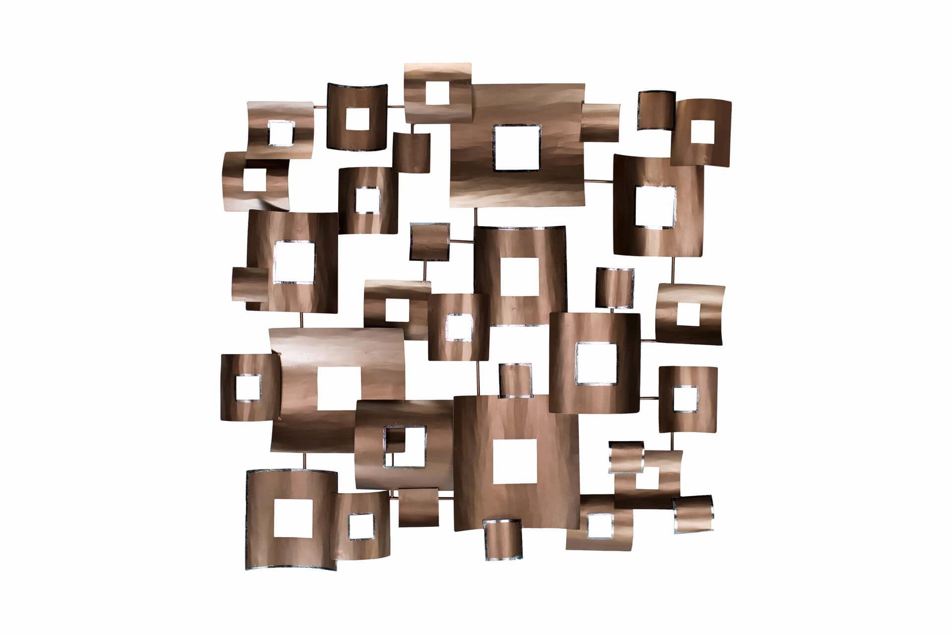 WANDDEKO Kupfer 100/100 cm - Kupferfarben, Metall (4.96/100/6cm) - KUNSTLOFT