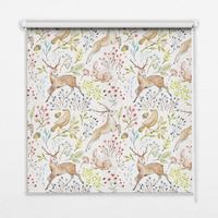 INNENROLLO - Fensterrollo - Rollo - 100x100 cm - Reh und Rothirsch - Braun, Kunststoff (100/100/0.5cm) - TULUP