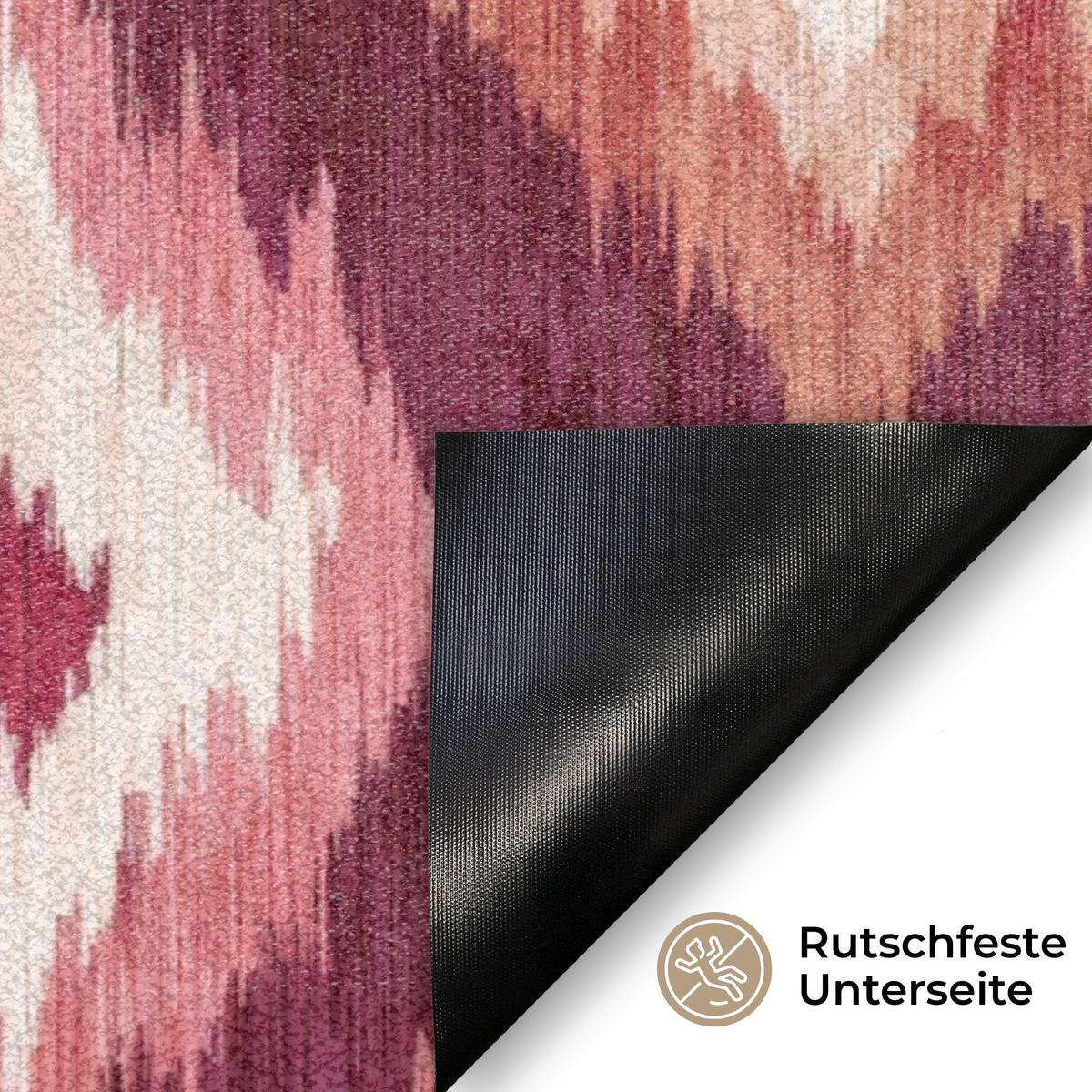 FUSSMATTE Diamantformen - Rosa - Muster - Textur Flurteppich 90x60 cm - Beere, Kunststoff (90/0.4cm) - MuchoWow
