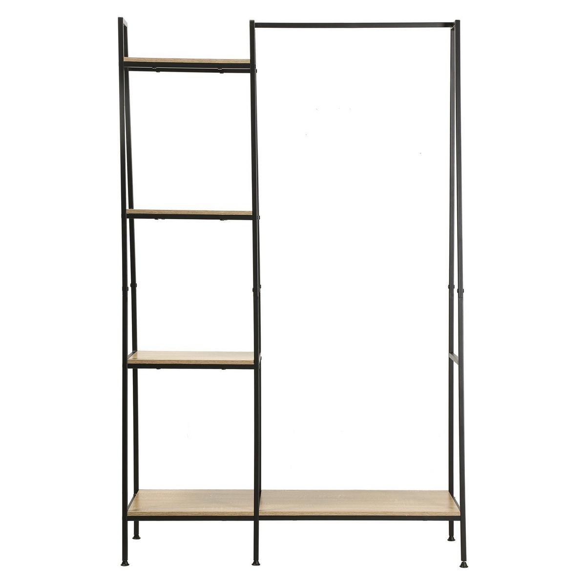 GARDEROBENSTÄNDER im industriellen Stil, 1 Regal mit 4 Etagen - Eichefarben, Holzwerkstoff (101/160/35cm) - Calicosy