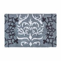 BADEMATTE 50/80 cm Damast-Muster, Baumwolle - Grau, Textil (50/80cm) - Homescapes