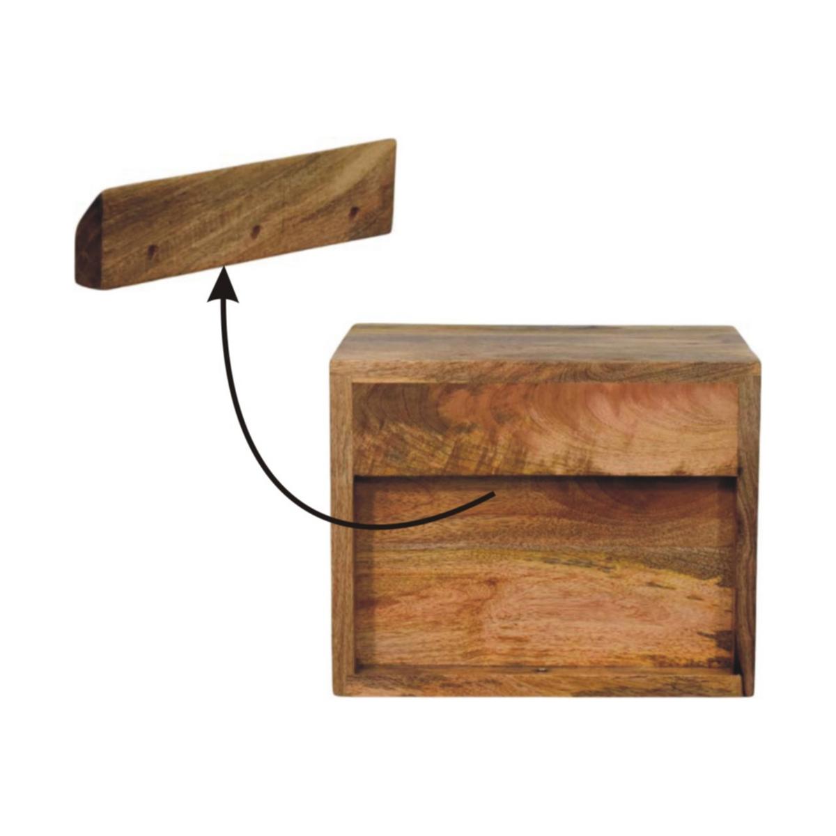 NACHTTISCH mit warmem Eichenoptik-Finish, 2 Schubladen, mangobraun - Braun, Holz (30/24/25cm) - Artisan Furniture