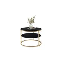 COUCHTISCH CIRI SLIM MAT Ø60/41 cm gebürstetes Gold / schwarz matt - Goldfarben/Schwarz, Holzwerkstoff/Metall (60/60/41cm) - Lookway