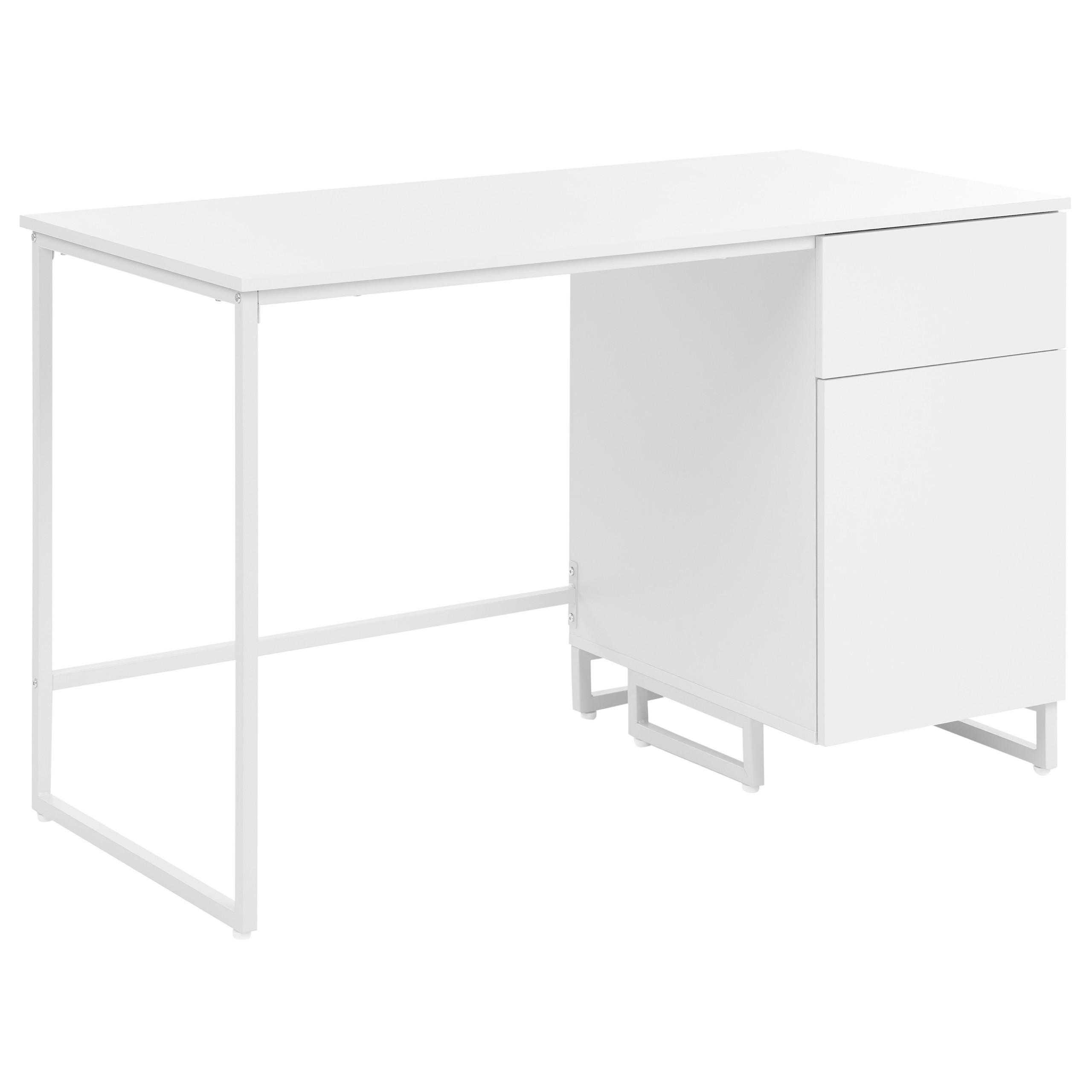 SCHREIBTISCH Weiß 120/60 cm Lexton - Weiß, Holzwerkstoff (60/120/75cm) - Beliani