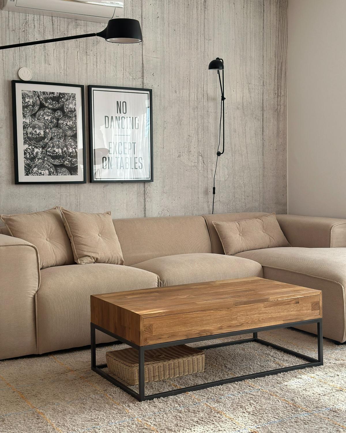 ECKSOFA Cord Beige rechtsseitig Dolva - Beige, Textil (294/170cm) - Beliani