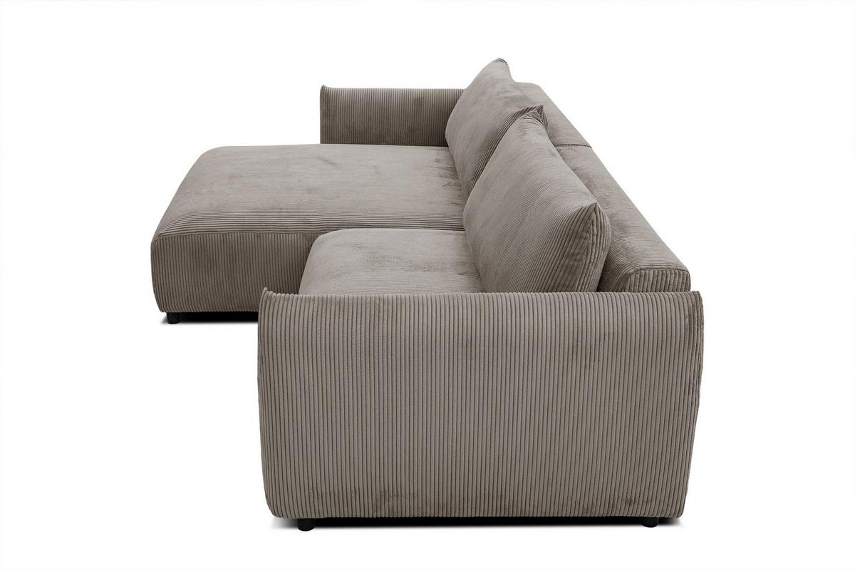 ECKSOFA TAUER 5-Sitzer, taupe - Taupe/Schwarz, Holzwerkstoff/Kunststoff (174/292cm) - Wozimo