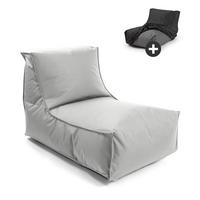 OUTDOOR SITZSACK mit Schutzhülle Der Sundowner - Grau, Textil (60/65/95cm) - Mokebo