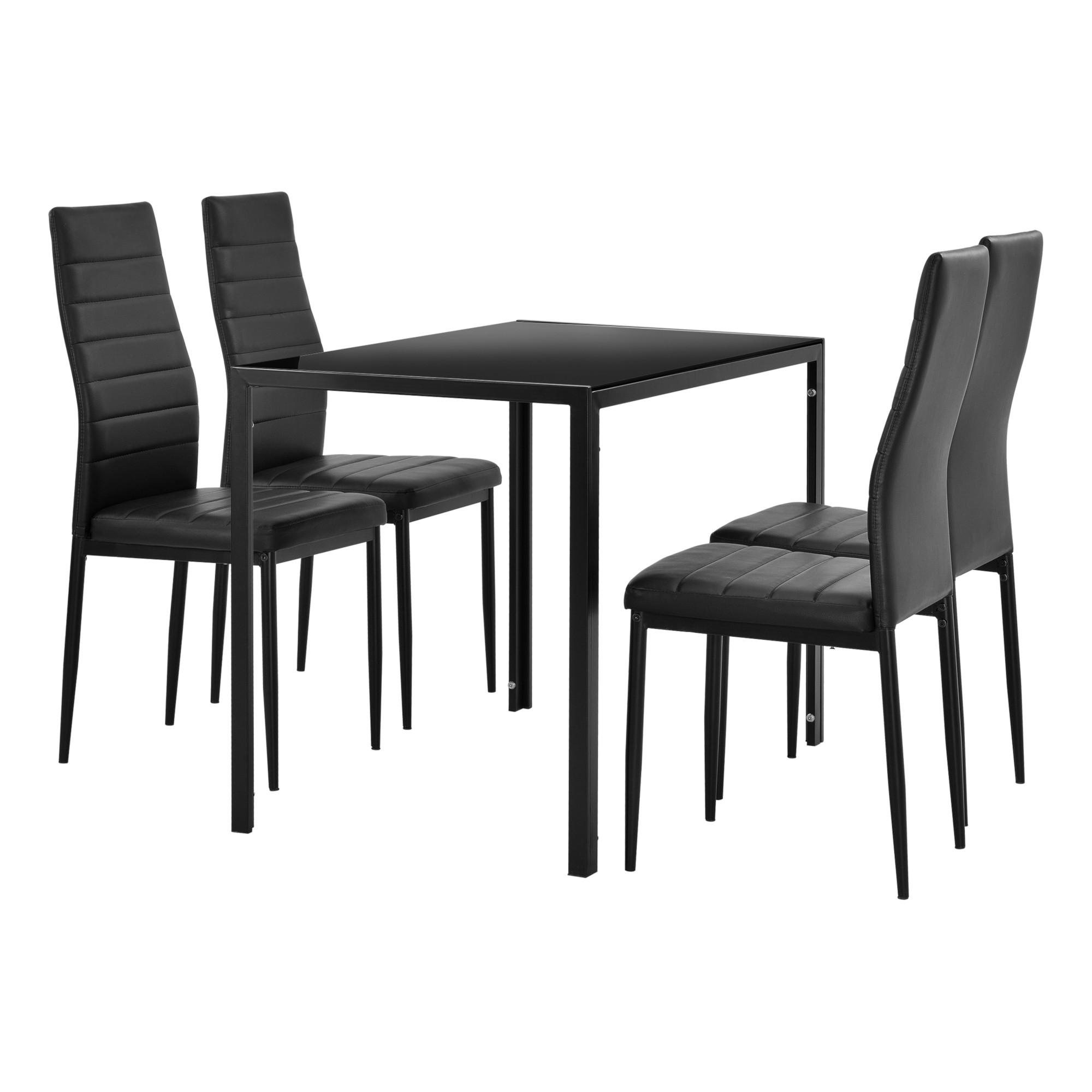 TISCHGRUPPE Bergen - Schwarz, Textil/Metall (105/75/60cm) - [en.casa]