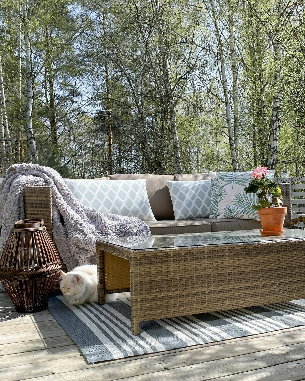 LOUNGE-SET 5-Sitzer Braun Belluno - Braun, Kunststoff - Beliani