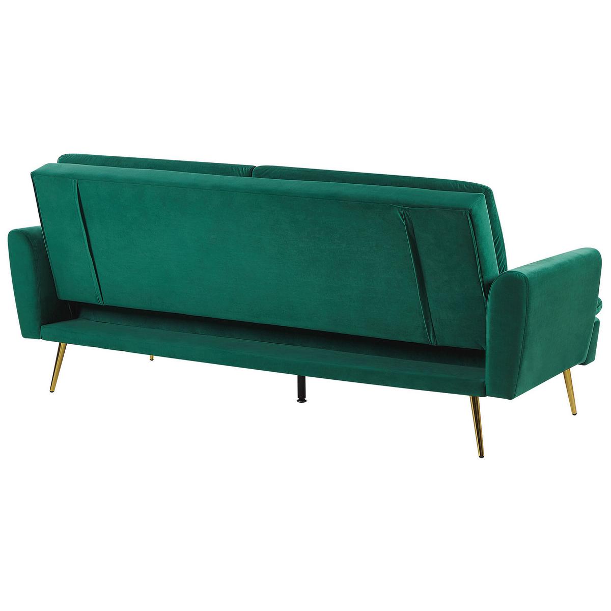 3-SITZER-SCHLAFSOFA Samtstoff Dunkelgrün Vettre - Dunkelgrün, Textil (210/88/84cm) - Beliani