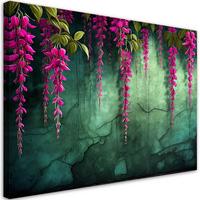 LEINWANDBILD Hängende Blumen 60x40cm - Grün, Textil (60/40cm) - Feeby