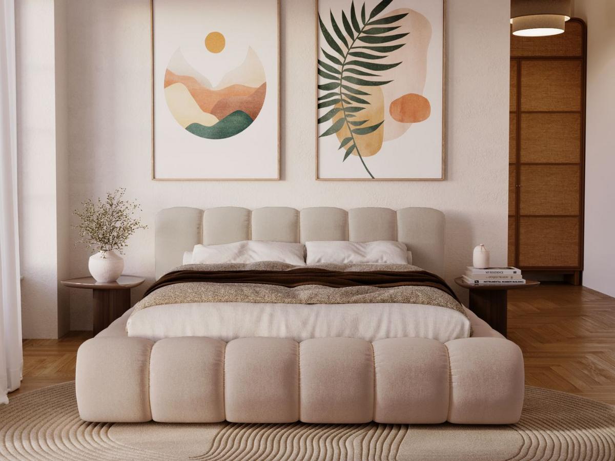 POLSTERBETT Doria 180x200 Beige - Beige, Textil (180/200cm) - Graingold