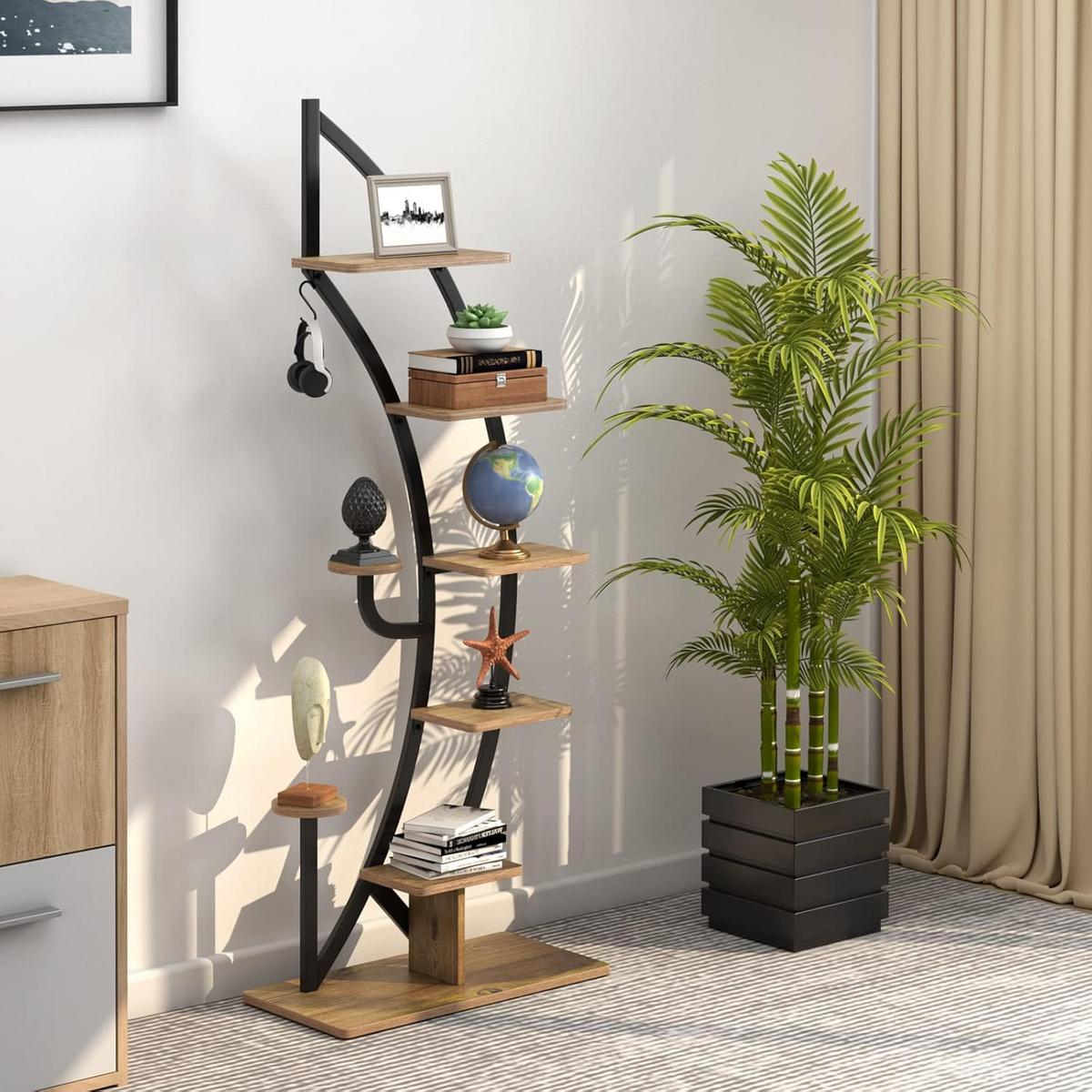 BLUMENSTÄNDER Braun - Braun, Holz (60/155/30cm) - COSTWAY