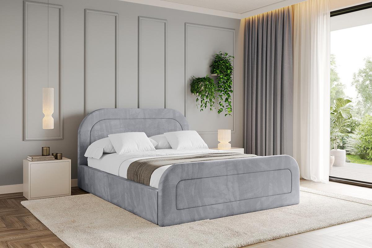 POLSTERBETT mit Bettkasten, Fußteil und Lattenrost, Boxbett mit Matratze H3/H4 - LERAY-Z 120x200 Hellgrau - Hellgrau, Holzwerkstoff/Textil (120/200cm) - ALTDECOR