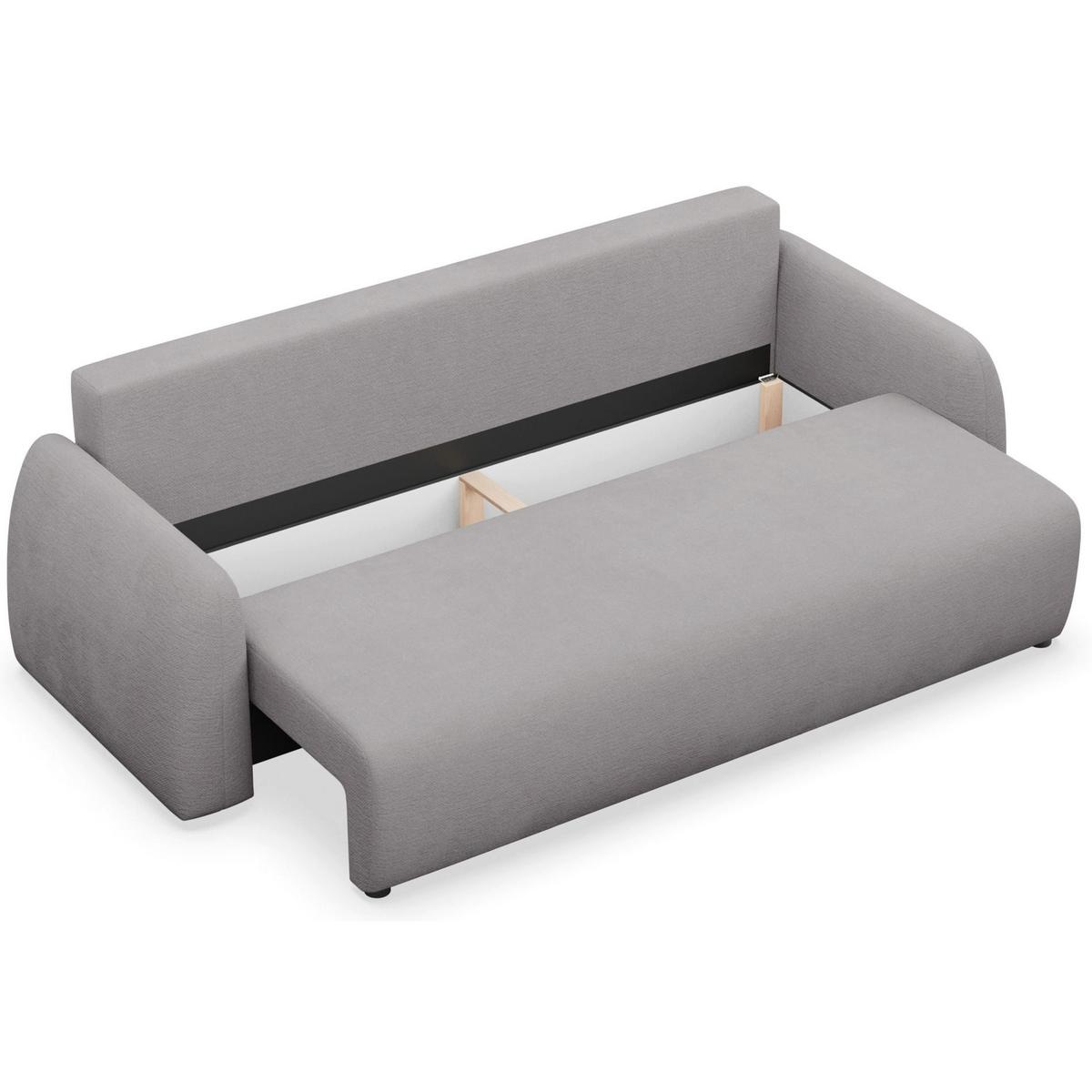 3-SITZER SOFA Nubelle Grau Chenille-Bezug, wasserabweisend - Schwarz/Grau, Kunststoff/Textil (244/85/93cm) - Selsey