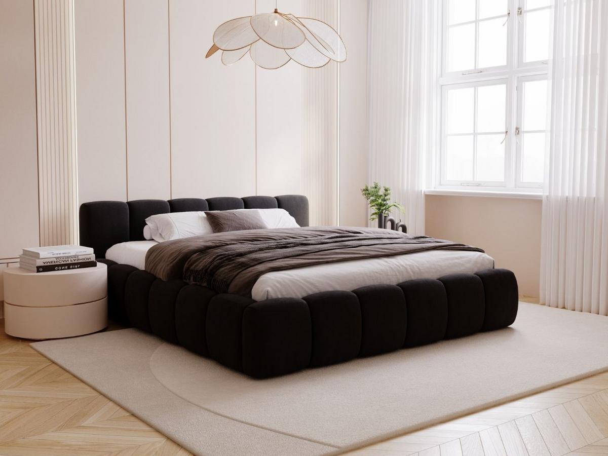 POLSTERBETT Cloud low 200x200 Schwarz - Schwarz, Textil (200/200cm) - Graingold