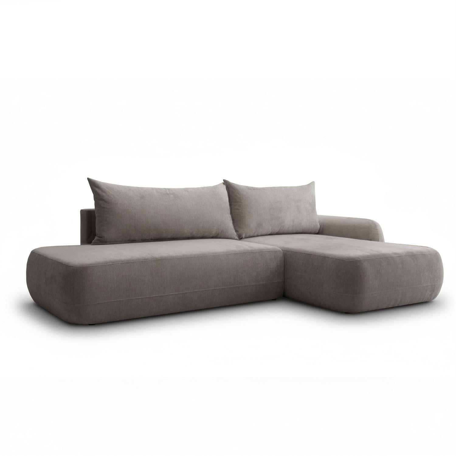 ECKSOFA GOYA mit Schlaffunktion und Bettkasten, Rechte, Perfect Harmony 85 - Hellgrau, Textil (302/184cm) - Lookway
