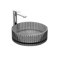 WASCHBECKEN Klarglasspüle Schwarz Ø40 / 12 cm - Schwarz, Glas (40/12/40cm) - EMKE