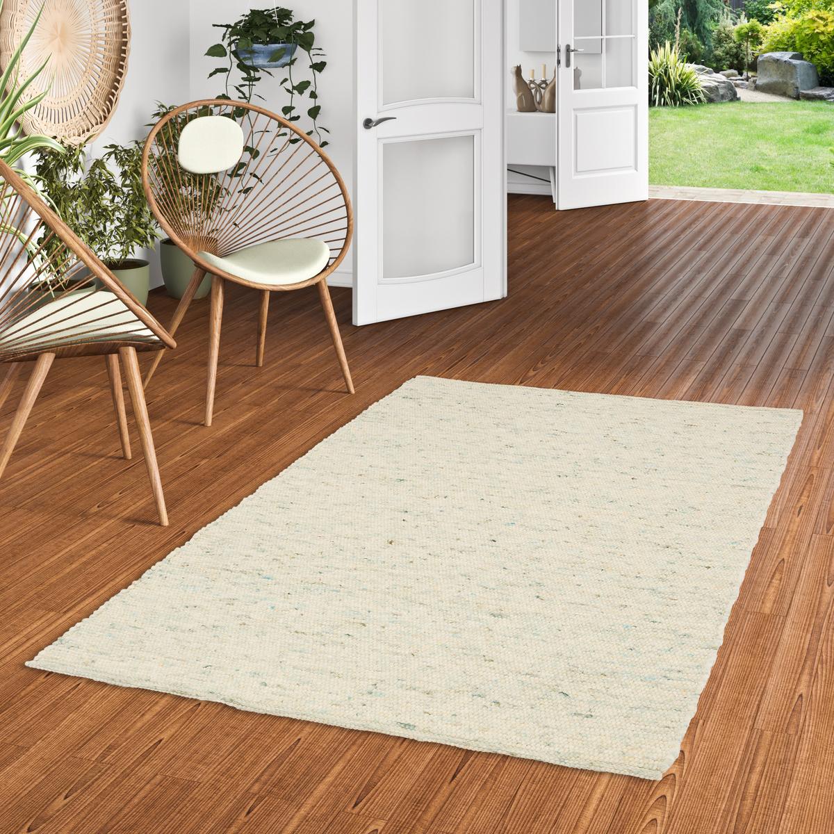 NATUR TEPPICH WOLLE NELSON MELIERT - Grün, Textil (70/240cm) - Pergamon
