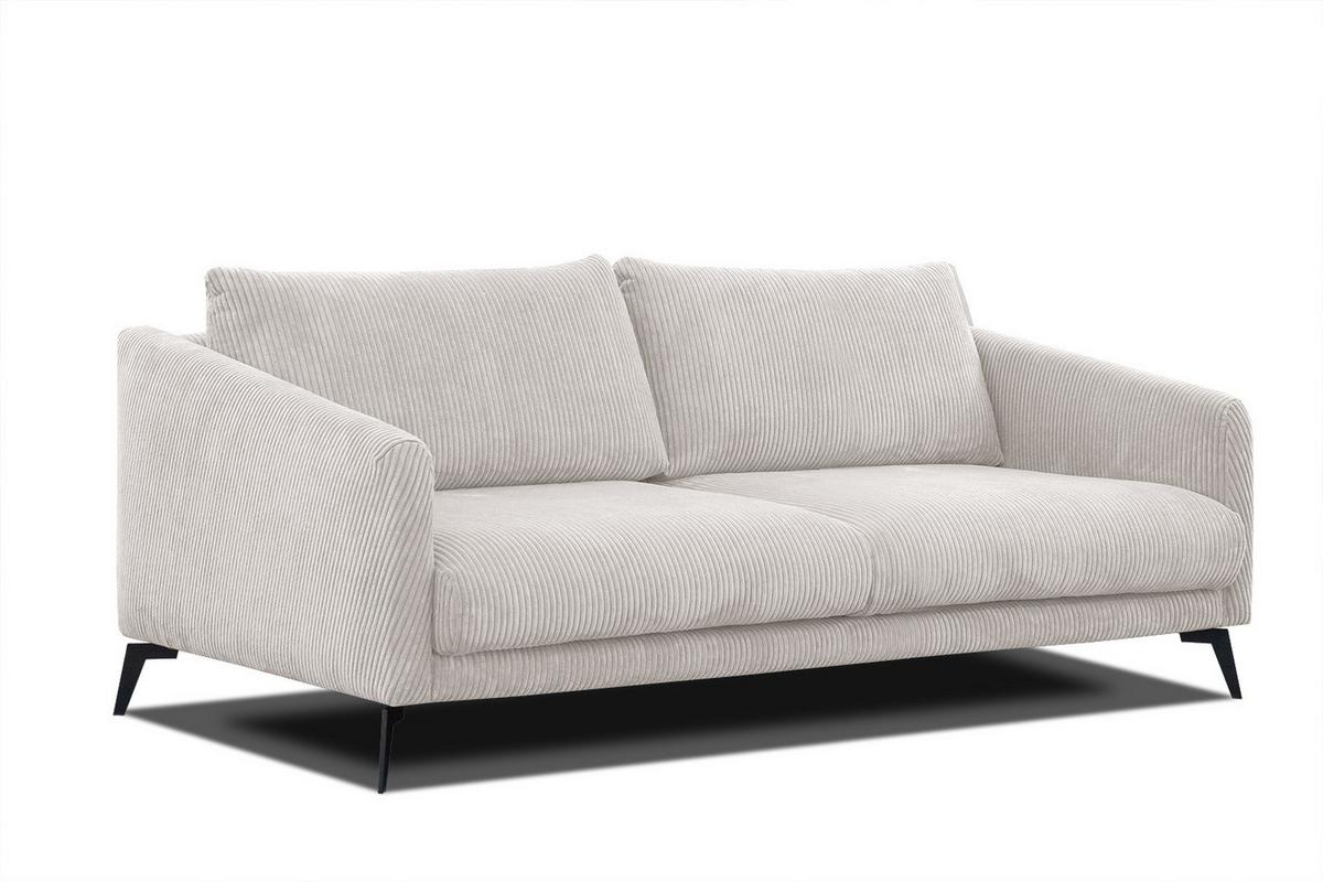 SOFA VILT 3-Sitzer, weiß - Schwarz/Weiß, Holzwerkstoff/Textil (202/89/94cm) - Wozimo