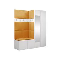 GARDEROBEN-SET Orion XII - Weiß/Orange, Holzwerkstoff/Kunststoff (158/186/46cm) - MIRJAN24