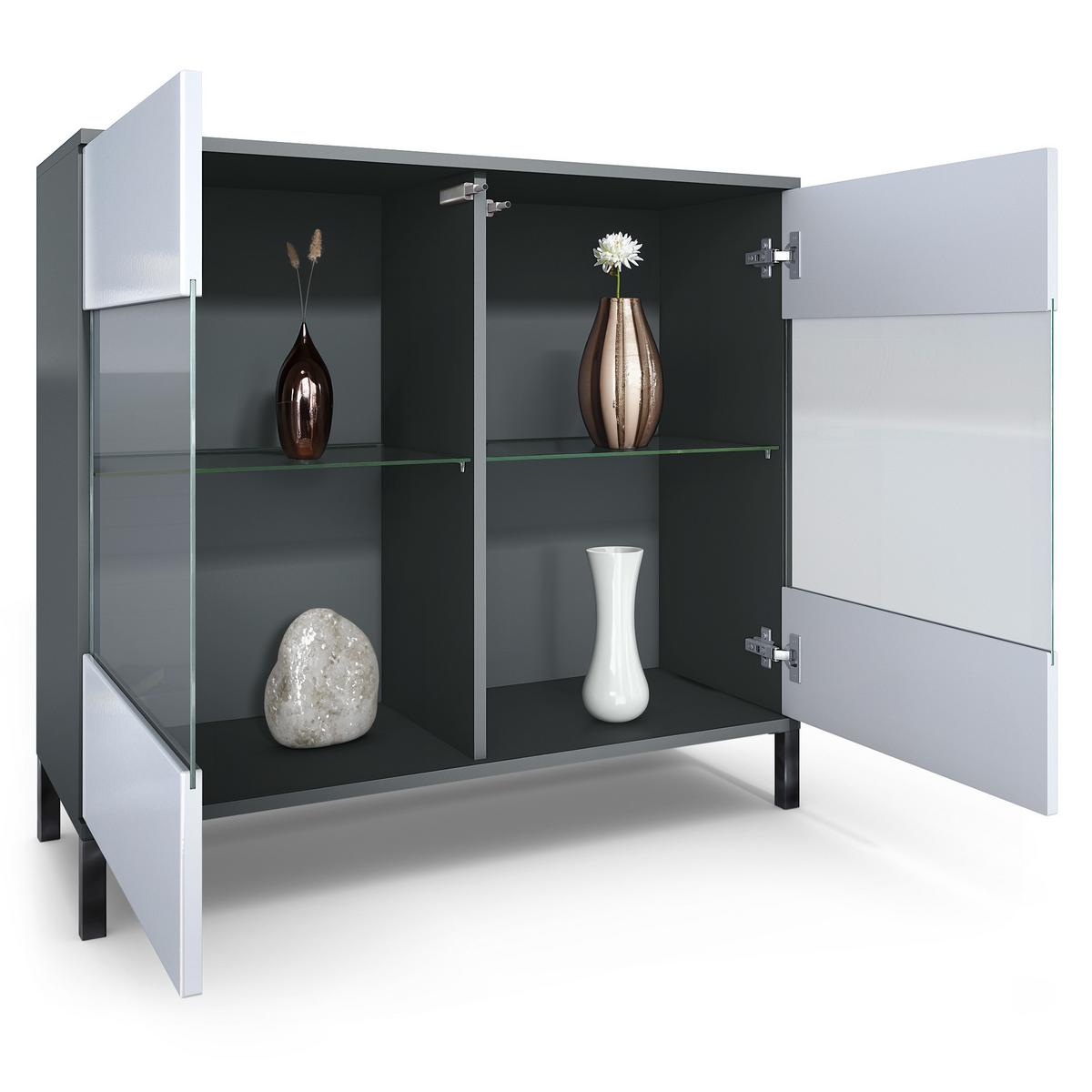 KOMMODE Bari Weiß Hochglanz - Weiß Hochglanz, Holzwerkstoff (92.5/83.5/35cm) - Vladon