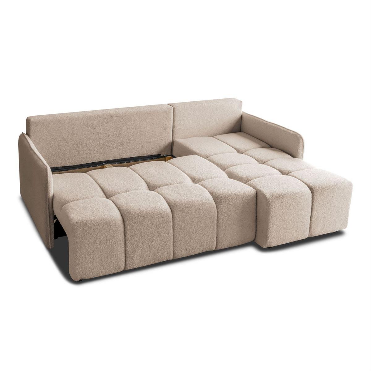 AUSZIEHBARES Ecksofa GAMMA mit Schlaffunktion Quelle 05 - Beige, Textil (217/145cm) - Lookway