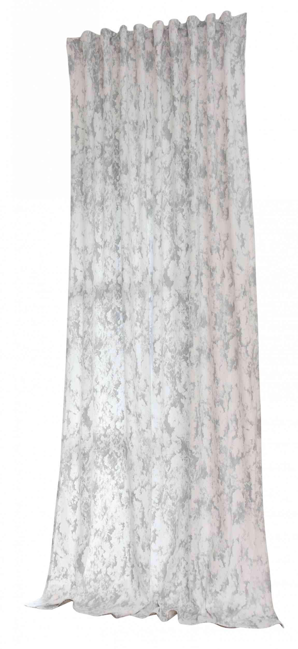 VORHANG SAMT MILANO STAR HxB 245x140 cm Weiß Silber - Weiß, Textil (140/245cm) - Gardinenbox