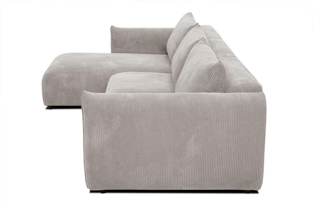 ECKSOFA TAUER 5-Sitzer, weiß - Schwarz/Weiß, Holzwerkstoff/Kunststoff (173/294cm) - Wozimo