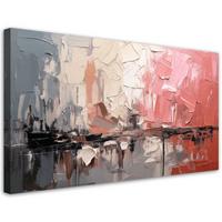 LEINWANDBILD Abstrakte Komposition Rosa 120x60cm - Rosa, Textil (120/60cm) - Feeby