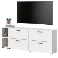 TV-LOWBOARD weiß 176 cm, Fernsehtisch hängend / stehend - Schwarz/Weiß, Holzwerkstoff/Kunststoff (176/67/34cm) - Inn.Furn