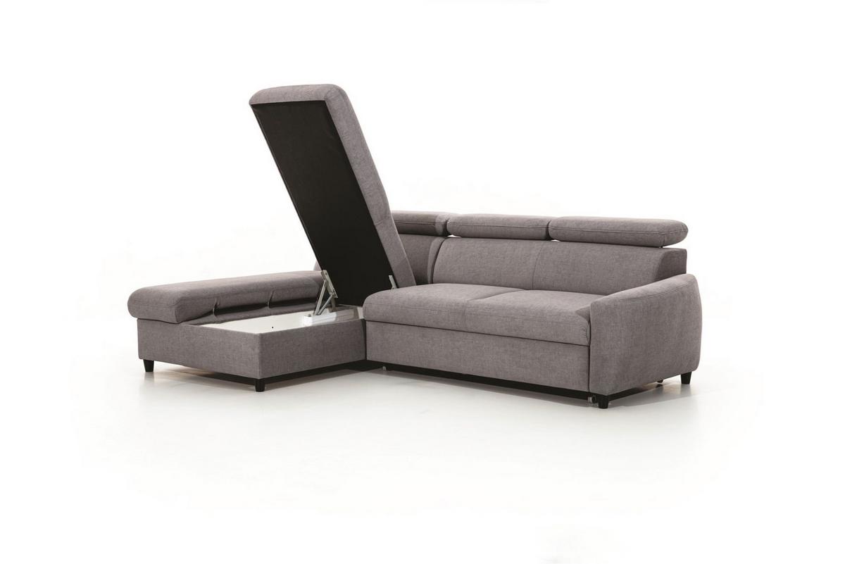 ECKSOFA Schlafsofa Anton Xs In Esito - Grau, Holzwerkstoff/Textil (260/170cm) - Fun Möbel