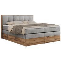 BOXSPRINGBETT ALBERO 1 KING 160/200 Hellgrau Velvet - H4 - Hellgrau, Holz/Textil (160/200cm) - MKS