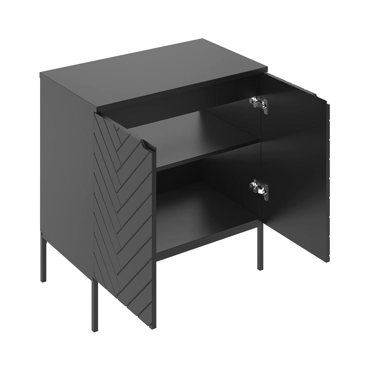 WASCHTISCHUNTERSCHRANK 80.6cm Daria Schwarz - Schwarz, Holzwerkstoff (80.6/84.2/46.5cm) - Petits-meubles