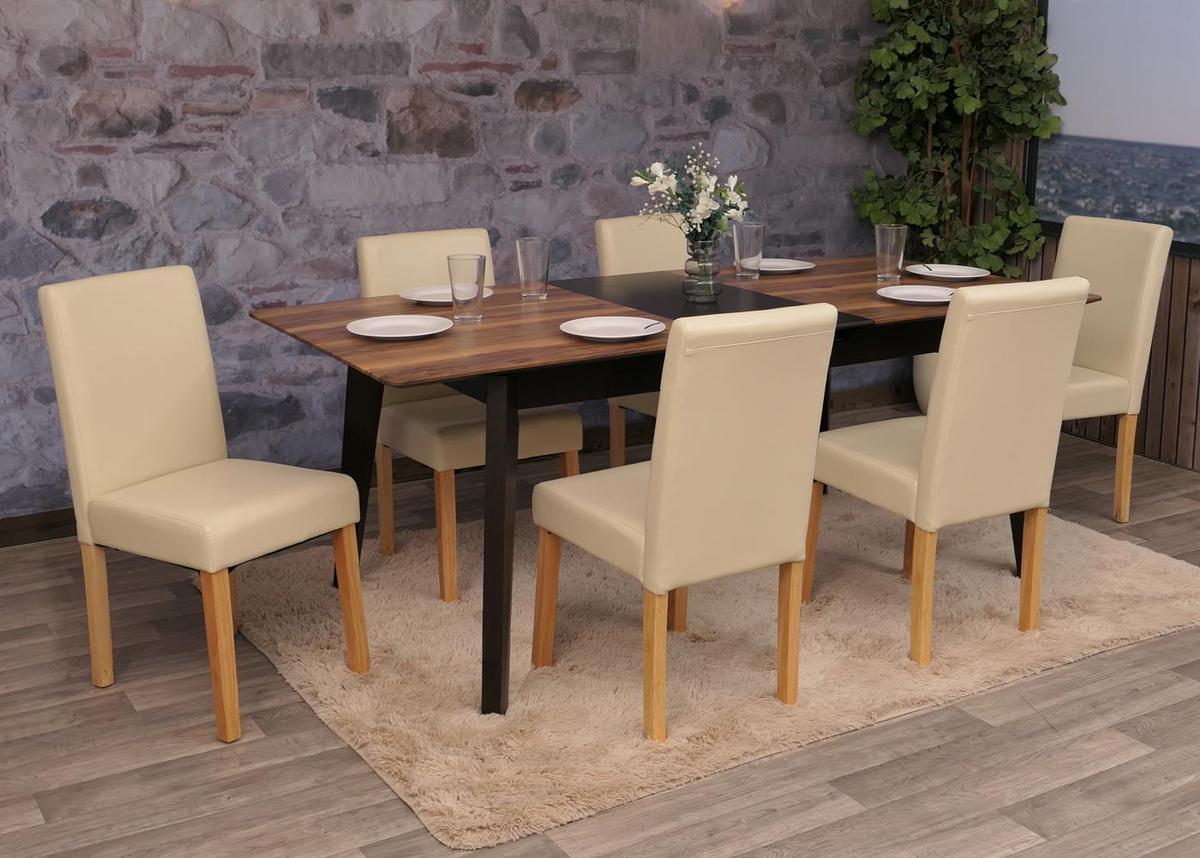 ESSZIMMERSTUHL Beige 6er-Set - Beige/Creme, Textil (43/90/56cm) - MCW