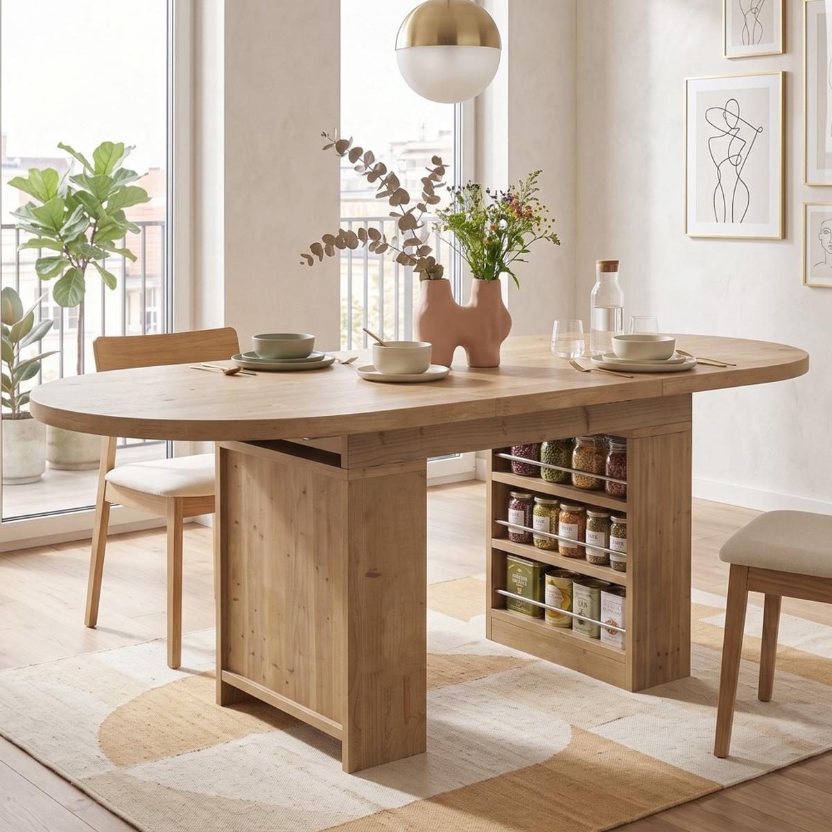 ESSTISCH Ausziehbar 150-200cm Eichenfarbe Skandinavisch mit Stauraum - Eichefarben, Holzwerkstoff (90/200/76cm) - Urban Meuble