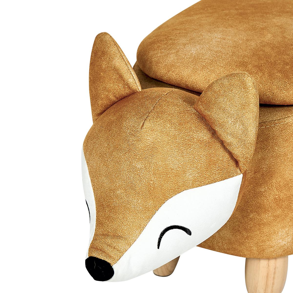 HOCKER Fox 74/32/37 cm - Orange, Textil (32/37/74cm) - Beliani