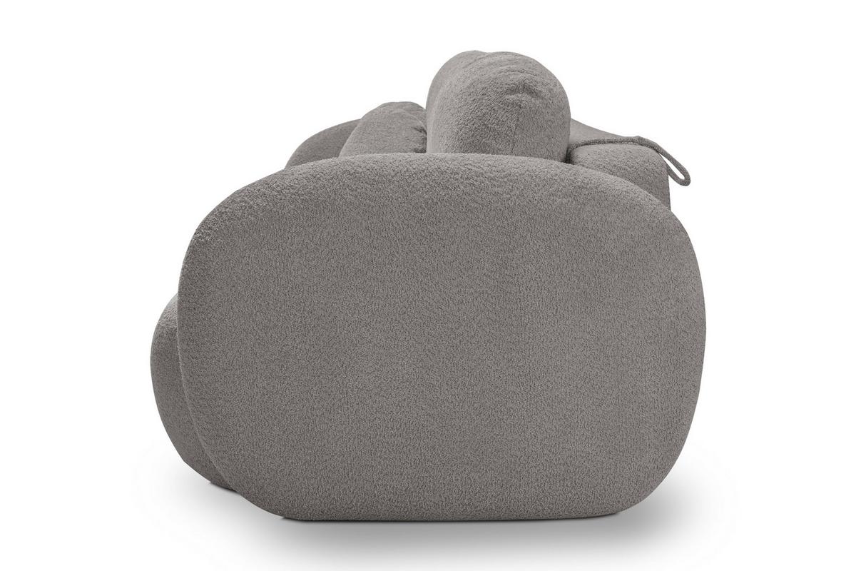 BETTSOFA AMICO Grau Bucle-Stoff mit Schlaffunktion - Grau, Holz (238/86.5/101cm) - MASSENO
