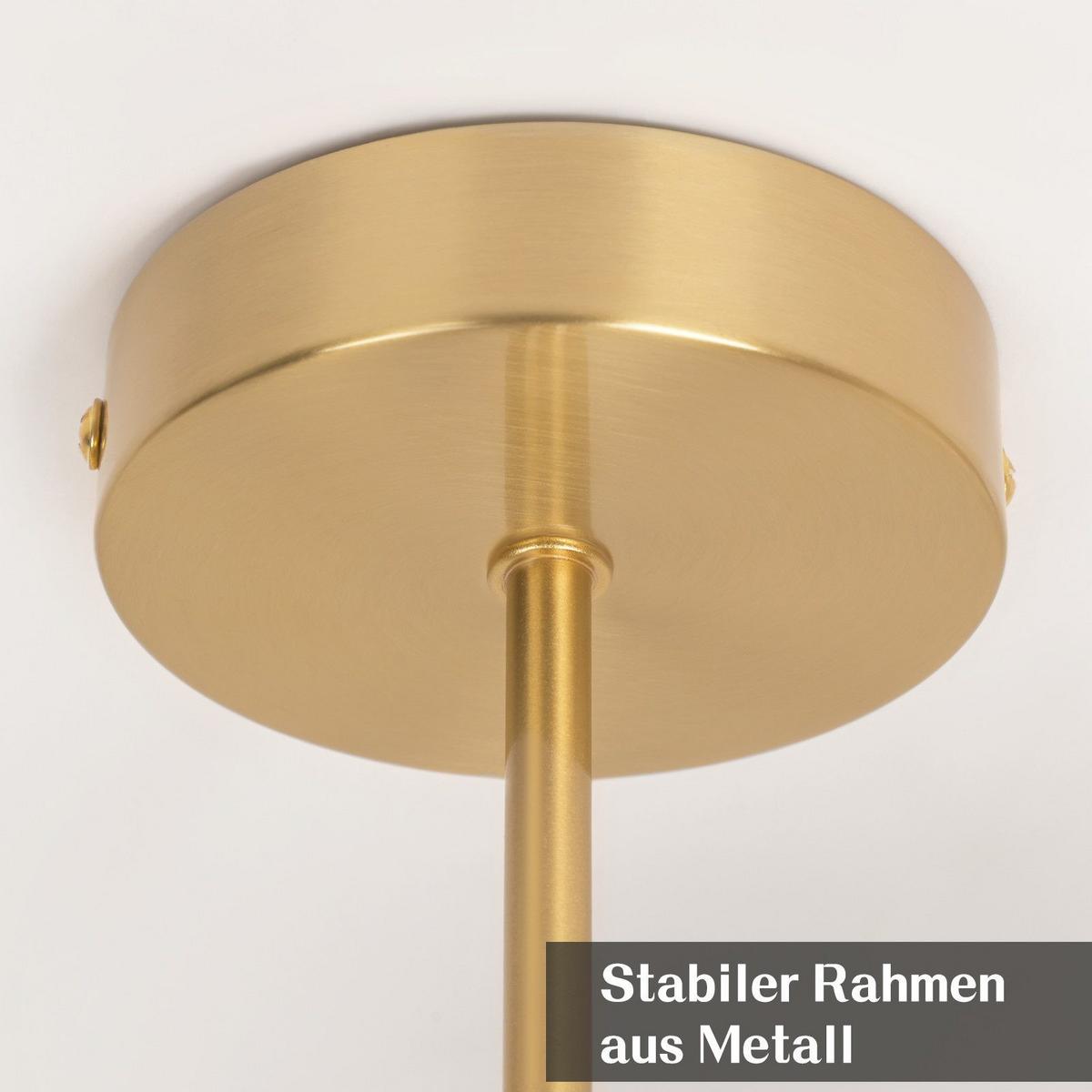 DECKENLEUCHTE Lashley 38/30.5/38cm - Goldfarben, Glas (30.5/38/38cm) - Nettlife