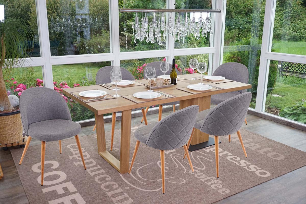ESSZIMMERSTUHL Grau 6er-Set - Dunkelgrau/Grau, Textil (48/77/46cm) - MCW