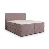 BOXSPRINGBETT MATERN 180x200 cm mit Matratze und Topper - Rosa - Rosa, Holz (180/200cm) - MASSENO