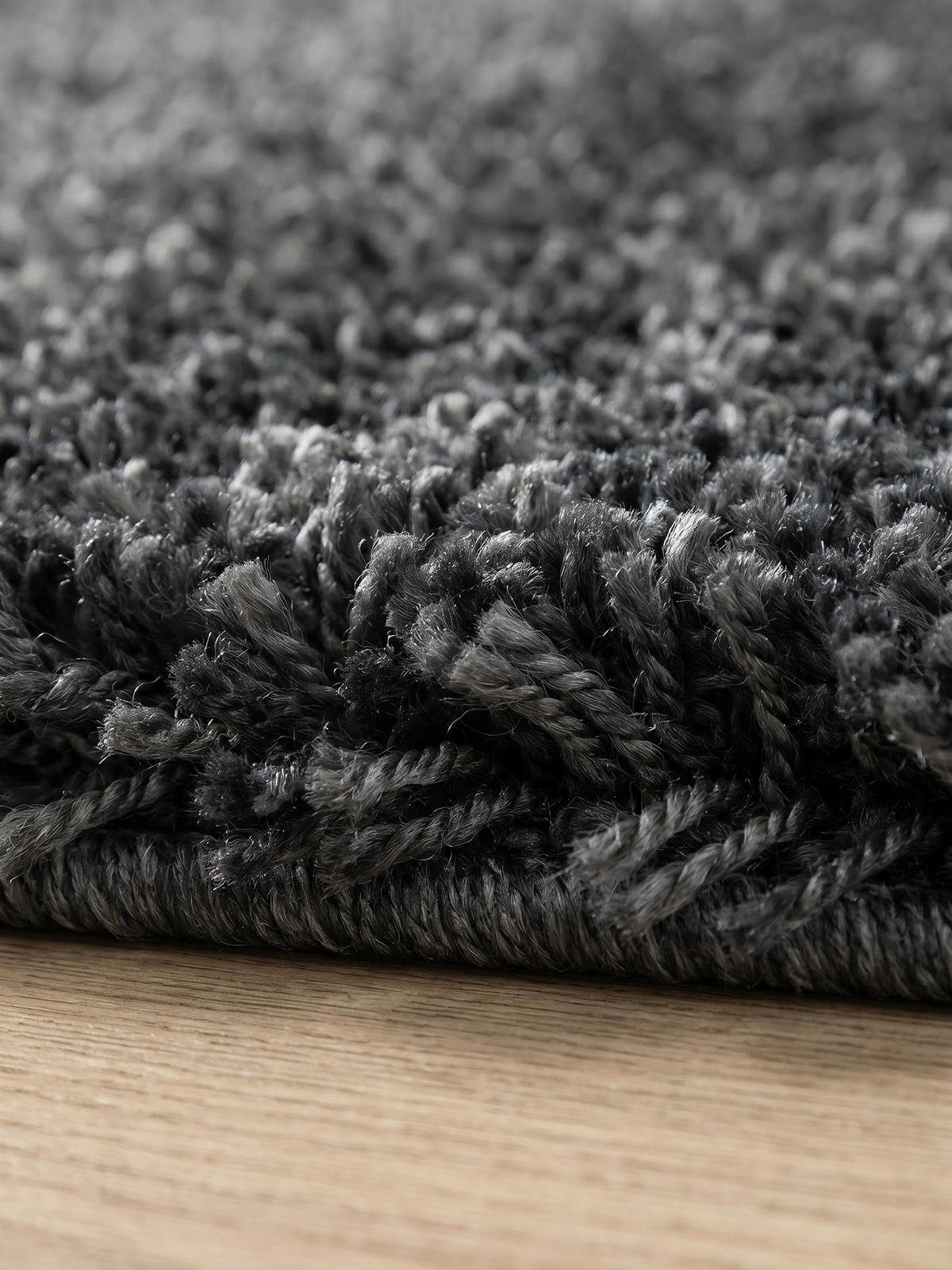 HOCHFLORTEPPICH SALZACH, einfarbig, aus Polypropylen, Grau, Ø 200 cm - Grau, Textil (200/200cm) - KADIMA DESIGN