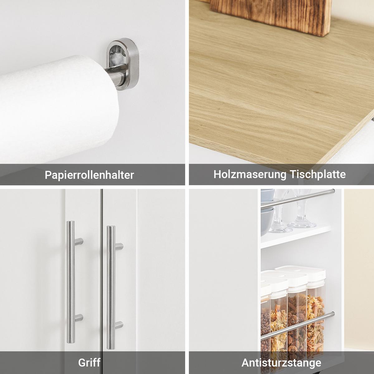 KÜCHENINSEL mit Arbeitsplatte Rollbarer, Weiß 99x85x40 cm - Weiß, Holzwerkstoff (99/85/40cm) - SoBuy