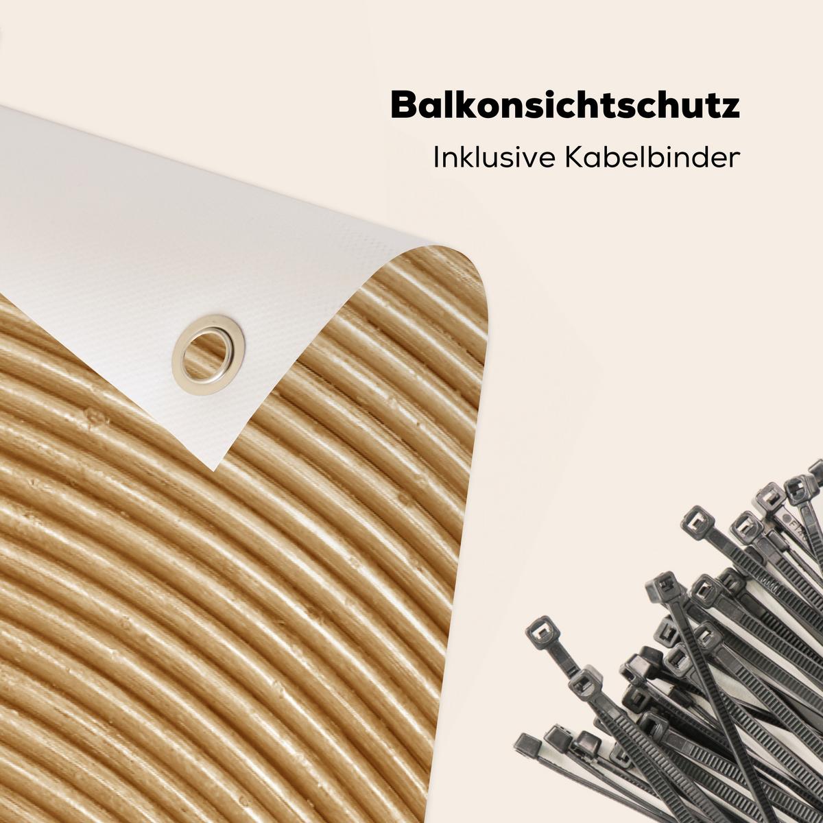 BALKON-SICHTSCHUTZ Struktur - Natur - Kunst - Rattan Balkon Deko 300x130 cm - Naturfarben, Kunststoff (300/130cm) - MuchoWow