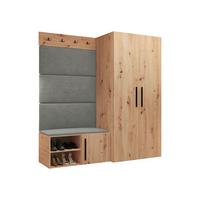 GARDEROBEN-SET Medi I - Schwarz/Eiche Artisan, Holzwerkstoff/Kunststoff (80/191/50cm) - MIRJAN24