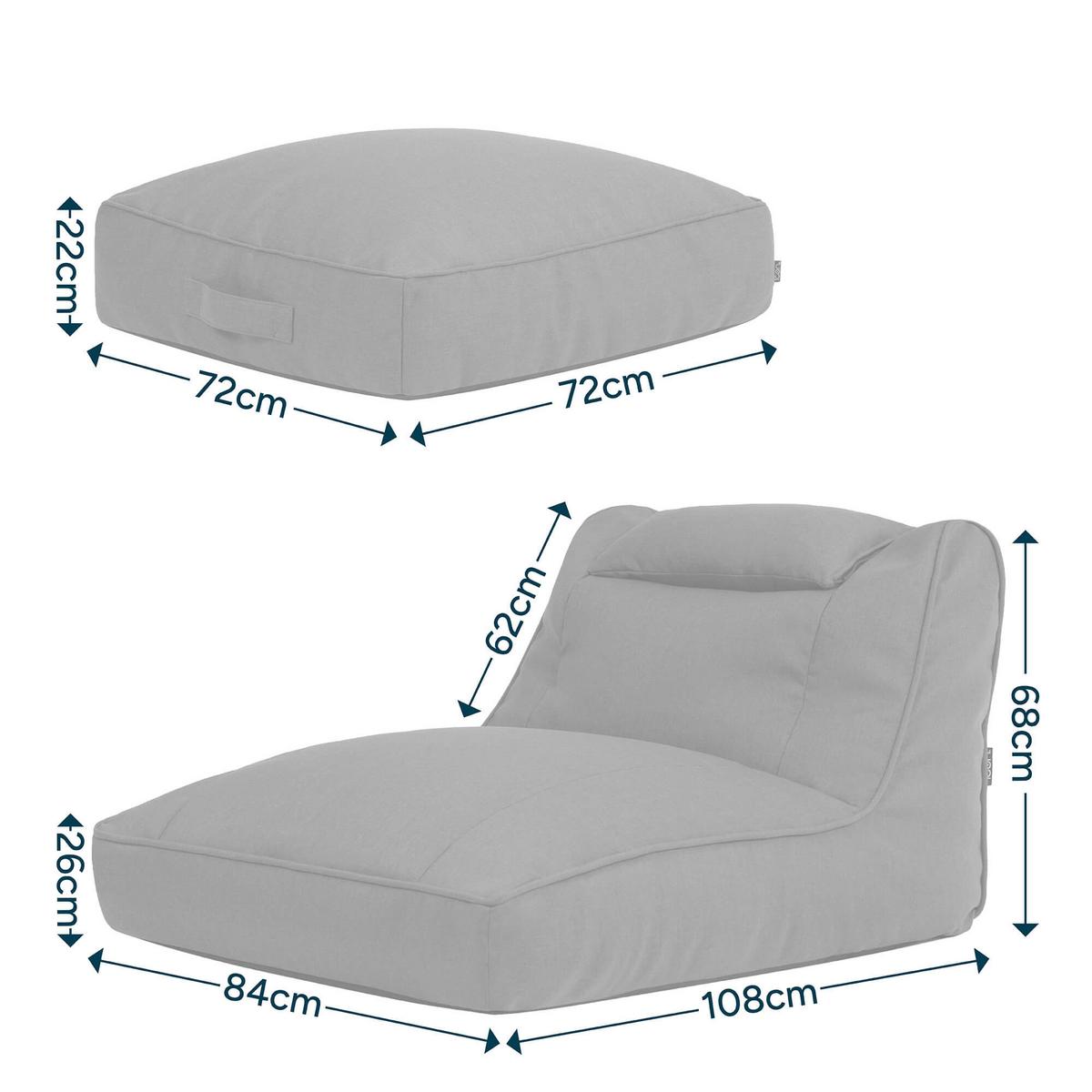 SITZSACK Outdoor mit Bodenkissen Nova - Beige, Textil (84/68/180cm) - icon