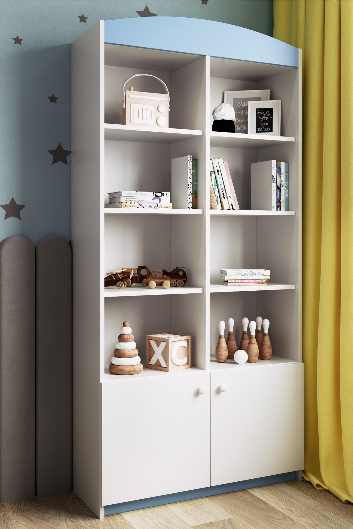 KINDERREGAL II Babydreams Blau 90\180\36 - Blau, Holzwerkstoff/Kunststoff (90/180/36cm) - RAUMHIRSCH FURNITURE