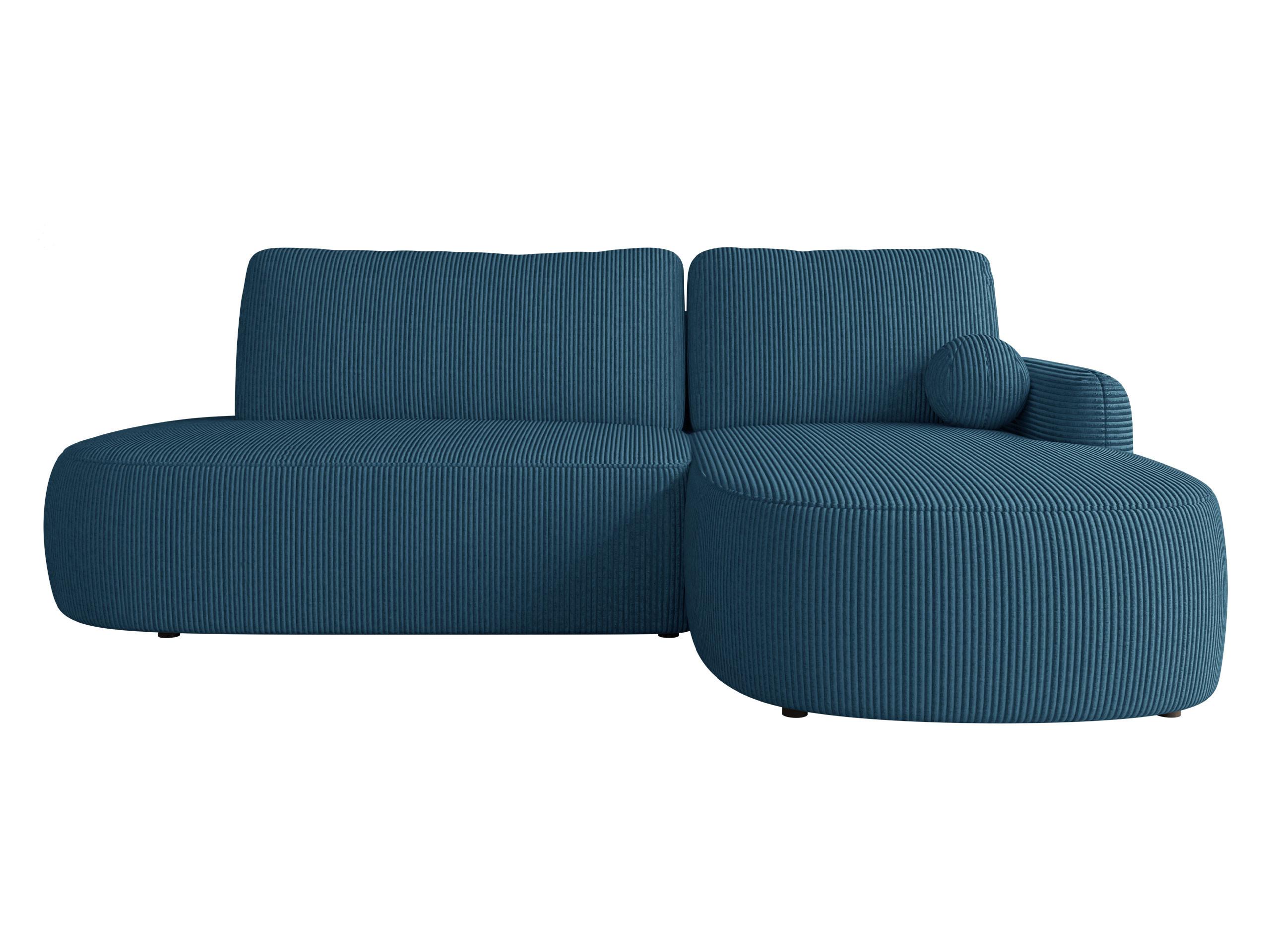 ECKSOFA Loridu O Cord, Seite: Rechts - Blau/Schwarz, Holz/Kunststoff (174/274cm) - MIRJAN24