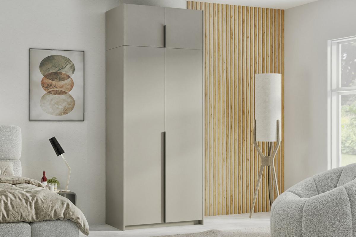 DREHTÜRENSCHRANK AMARA 100/250/58cm 2-türig Kaschmir - Kaschmir, Holzwerkstoff (100/250/58cm) - MASSENO
