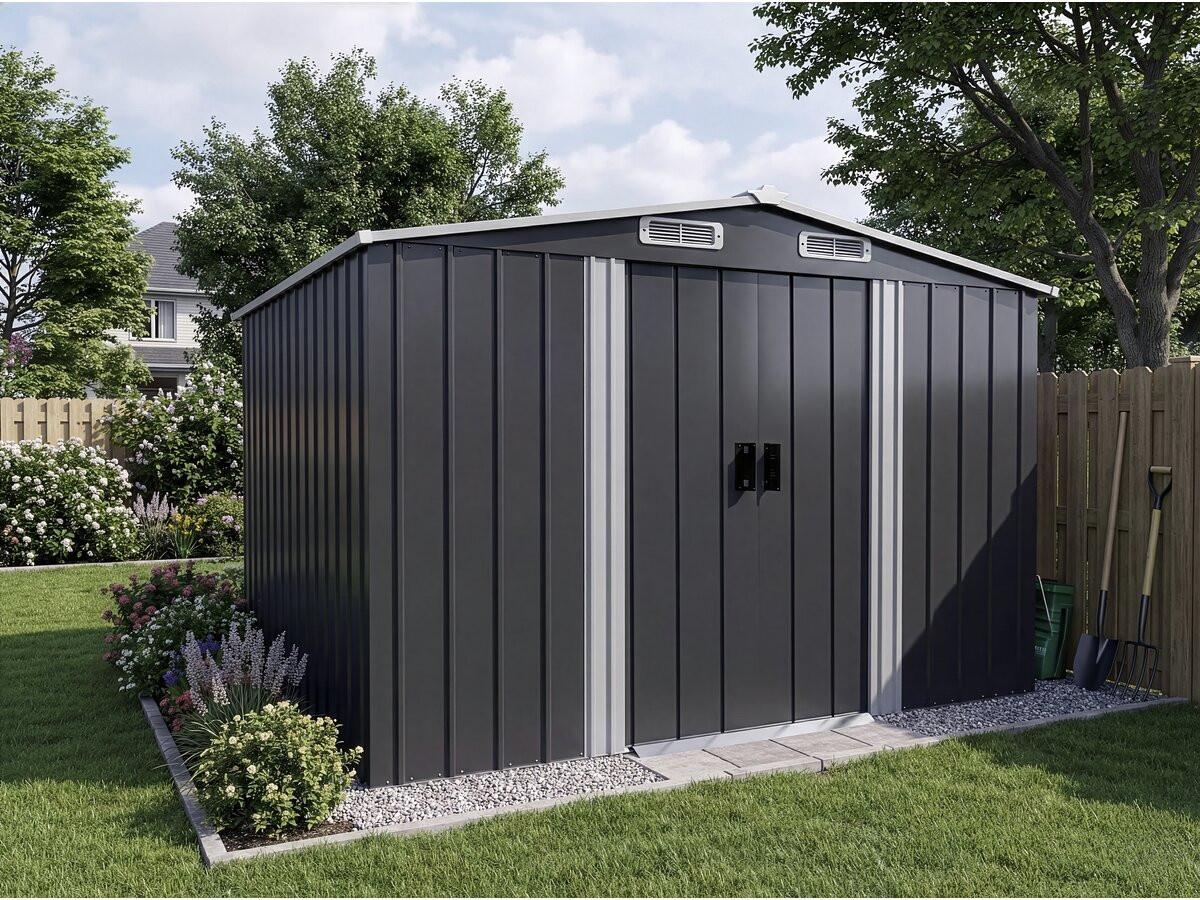 METALL-GARTENHAUS boston Grau - Grau, Metall (237/193/276cm) - Habitat Garten